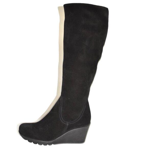 New! La Canadienne Size 6.5 M Women's Black Better Knee High Wedge Boot DD509 - Picture 3 of 6